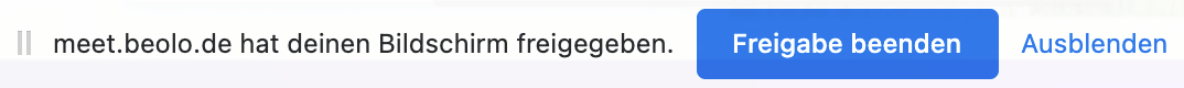 Jitsi Meet Bildschirmfreigabe beenden